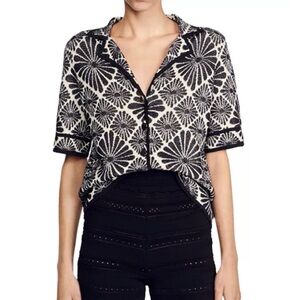 Sandro Nil Jacquard Cardigan